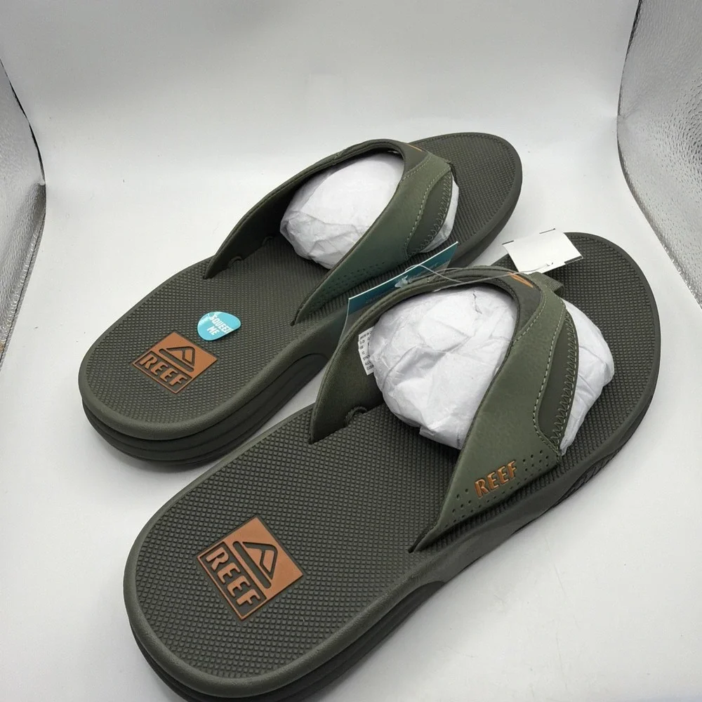 Reef Mens Cushion Fanning Flip Flops Water Friendly Comfort Beach Sandal Size12